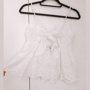 Shein white lace cami with bow in back